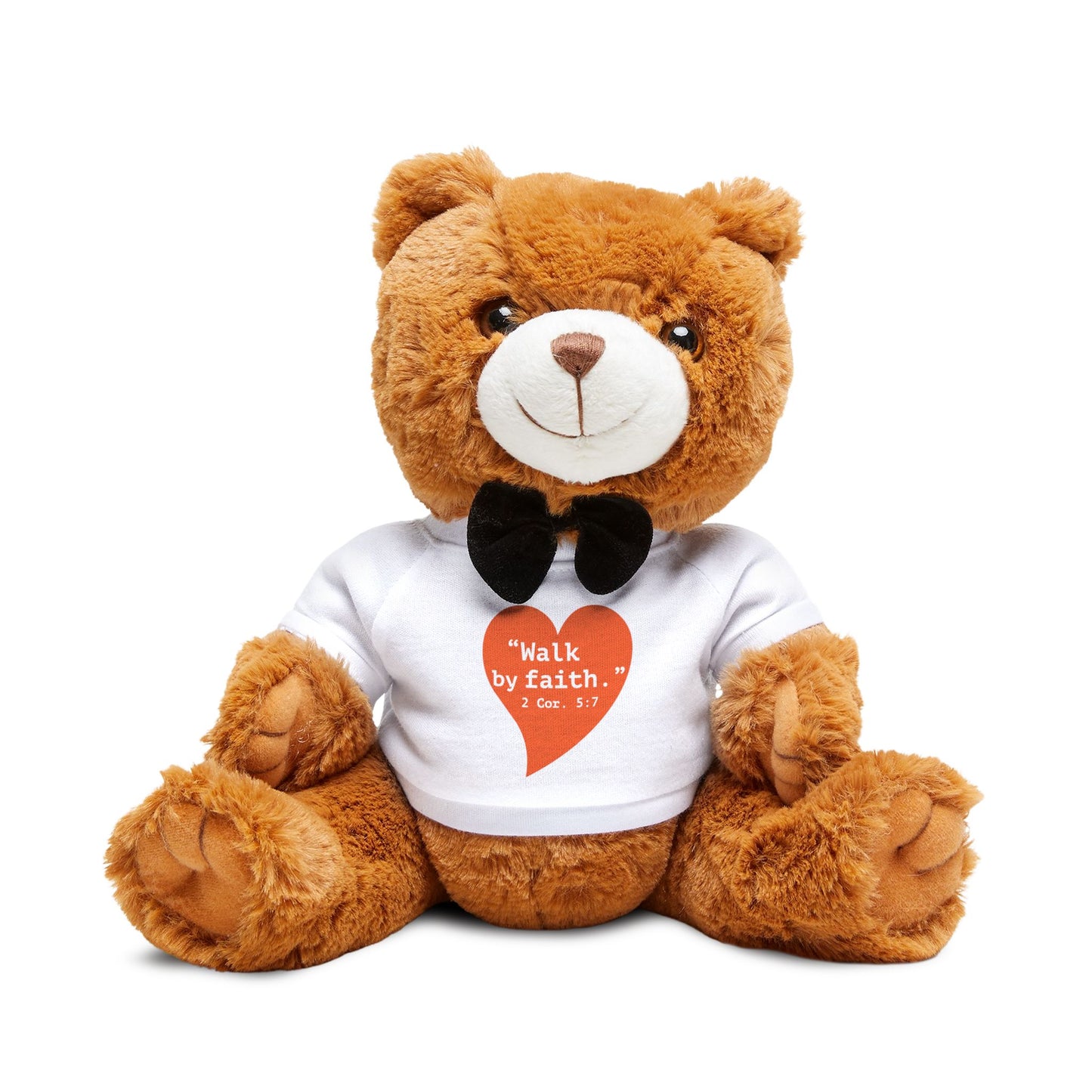 Teddy Bear with 'Walk By Faith' T‑Shirt — Soft Plush Gift