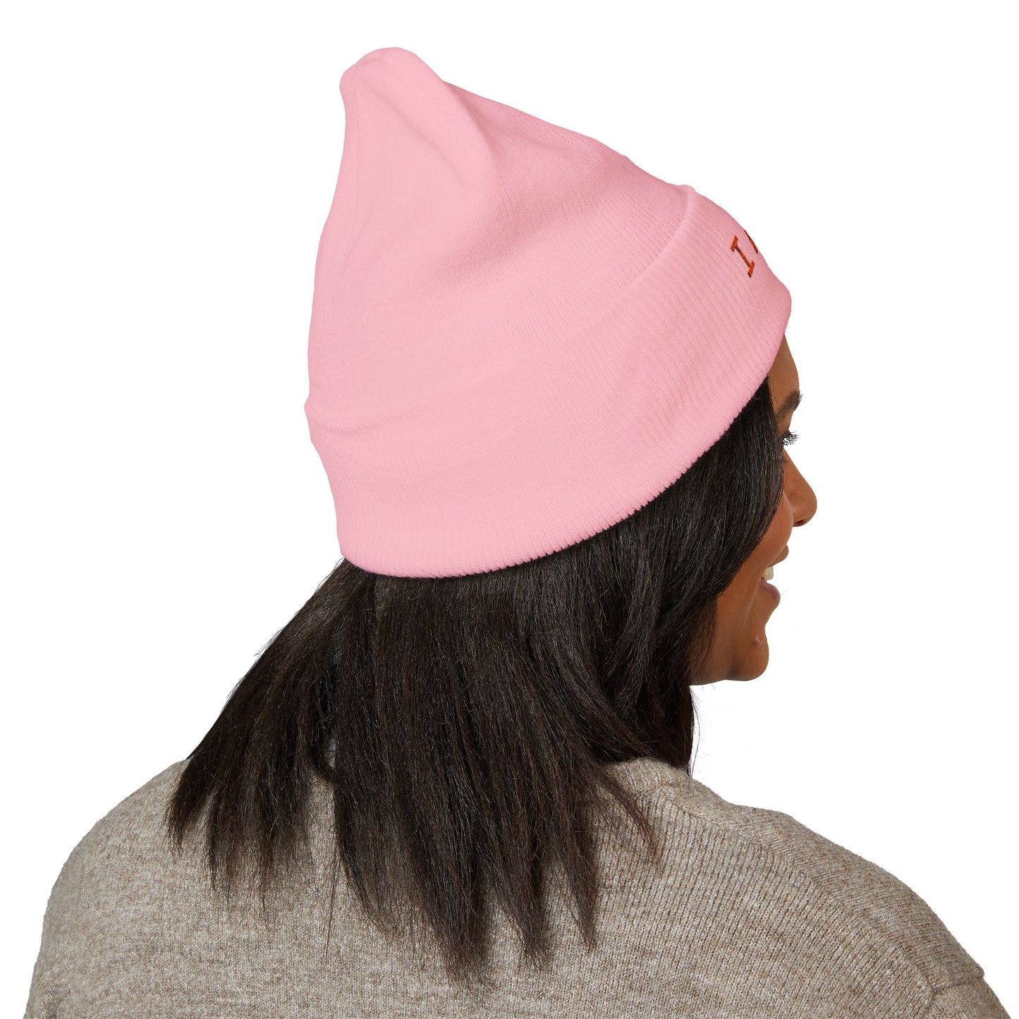 Embroidered 'I AM' Heart Cuffed Beanie