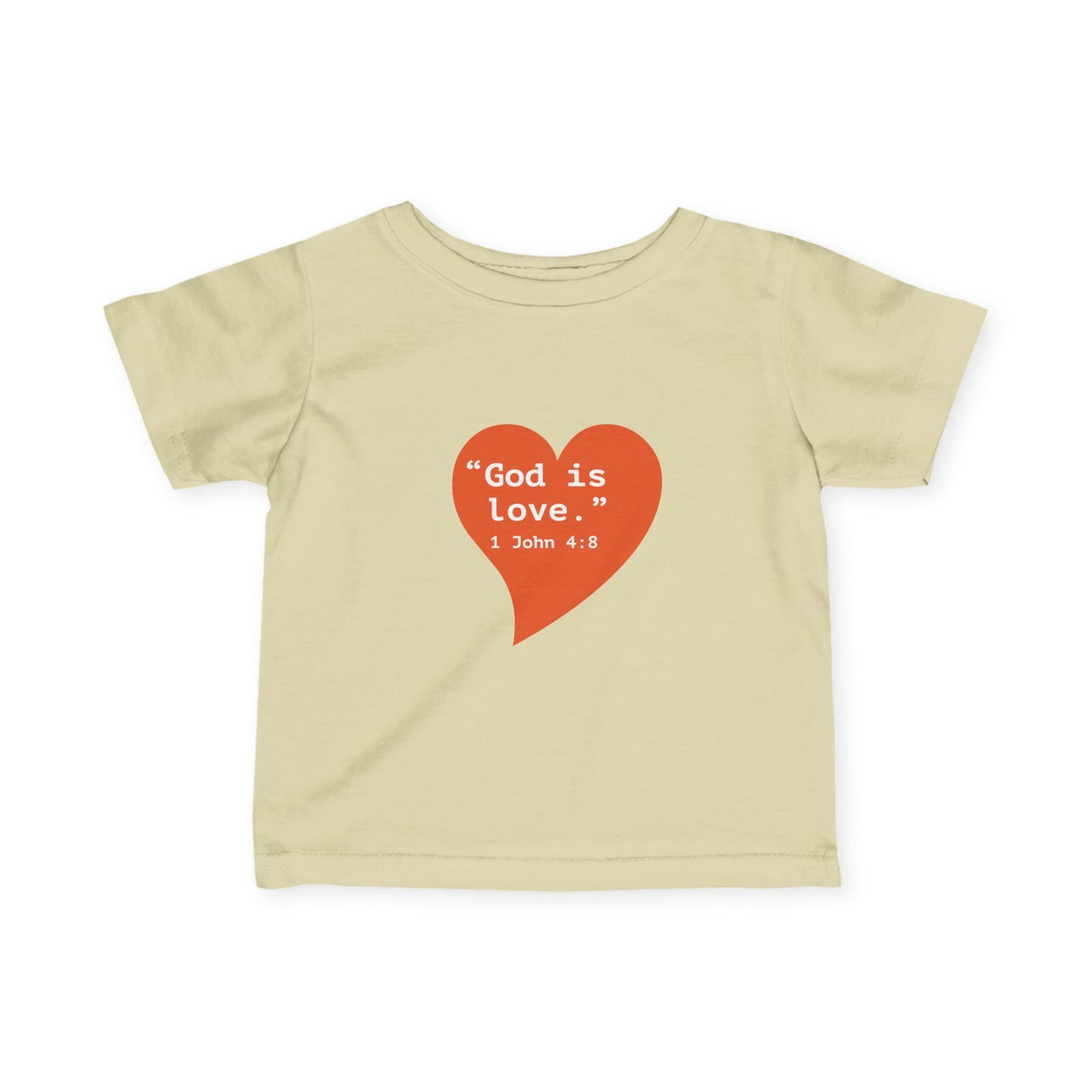 Infant Tee — Orange Heart "God Is Love" Baby Shirt