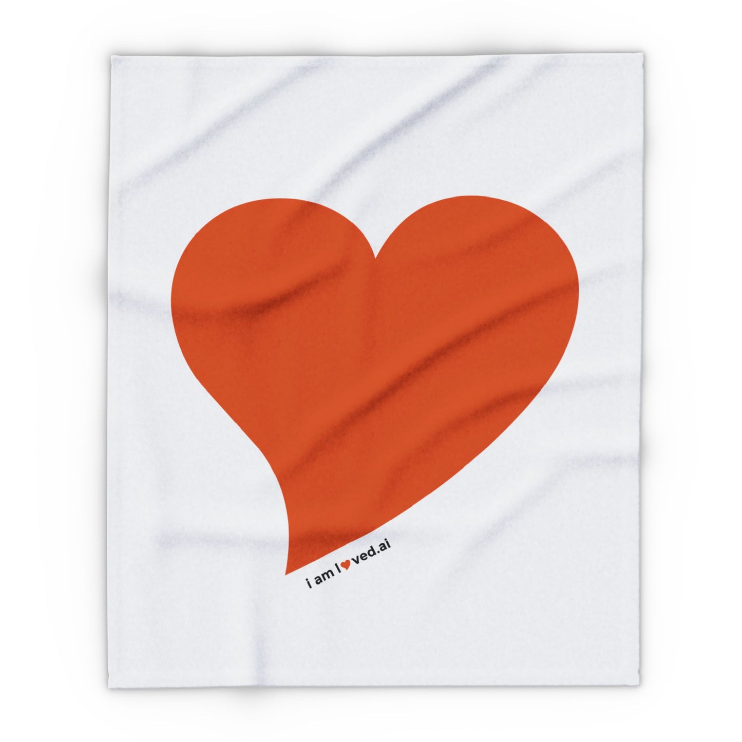 Cozy Arctic Fleece Blanket - 'I Am Loved' Heart Design
