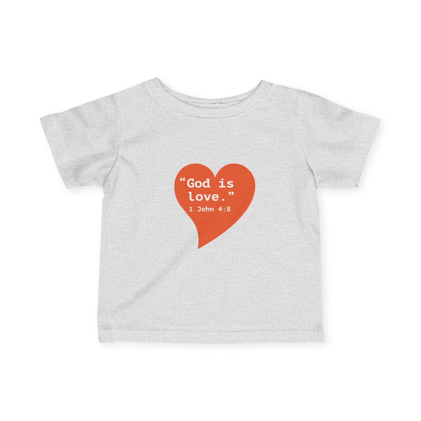 Infant Tee — Orange Heart "God Is Love" Baby Shirt