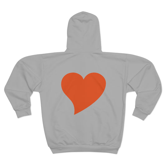 Unisex Zip Hoodie - "I am loved" Heart Design for Comfort and Connection