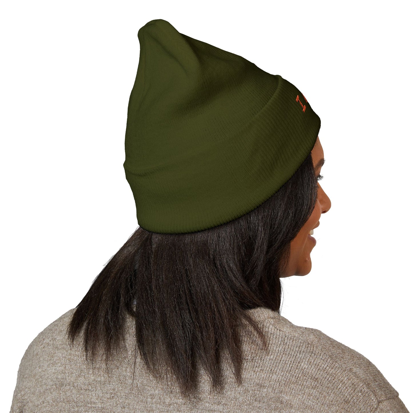 Embroidered 'I AM' Heart Cuffed Beanie