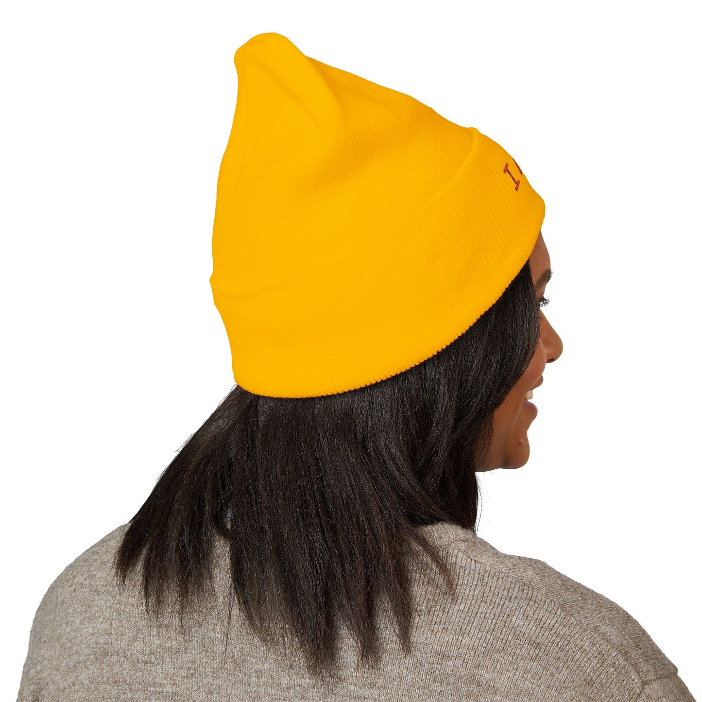 Embroidered 'I AM' Heart Cuffed Beanie