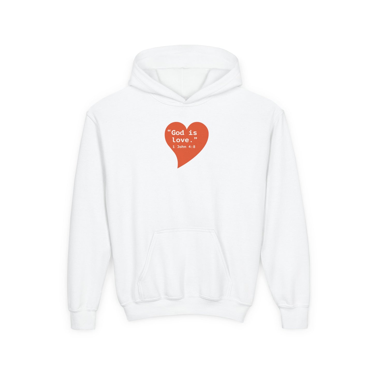 Youth Hoodie — 'I Am Loved' Red Heart Front & Back Comfort Sweatshirt