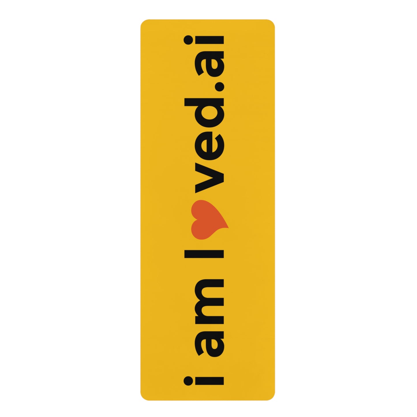 Inspirational Rubber Yoga Mat - 'I Love Ved.ai' Design for Mindfulness & Wellness