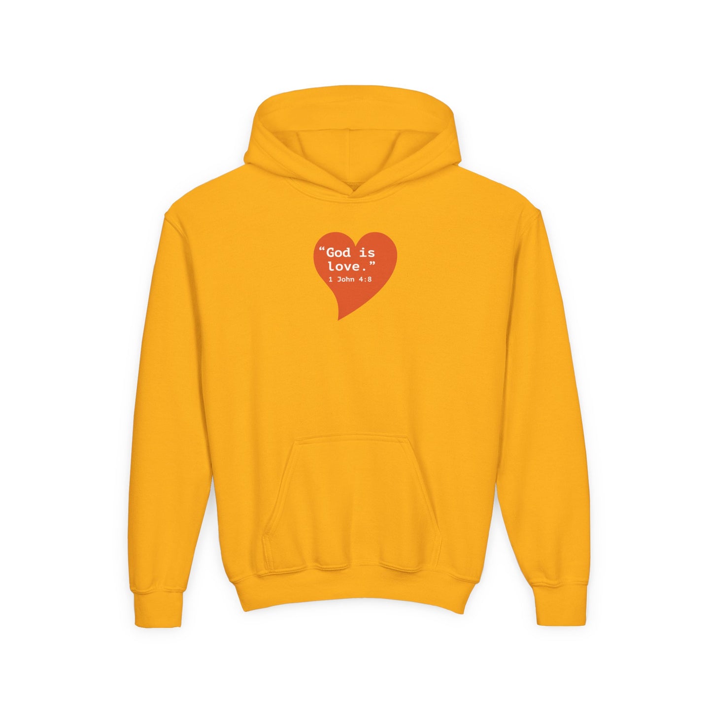 Youth Hoodie — 'I Am Loved' Red Heart Front & Back Comfort Sweatshirt