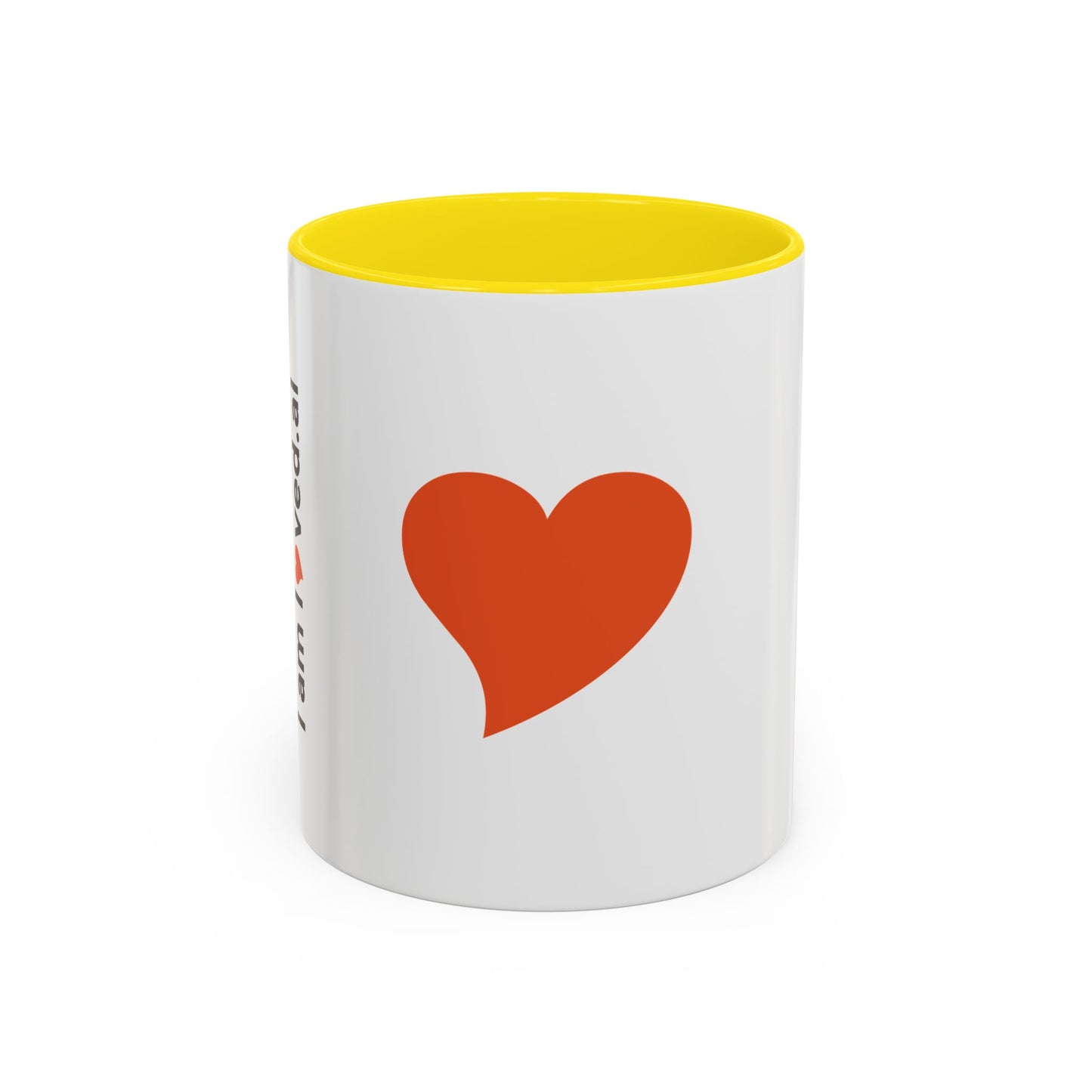 I Love Vegan Accent Coffee Mug - 11oz & 15oz - Perfect Gift for Vegan Enthusiasts