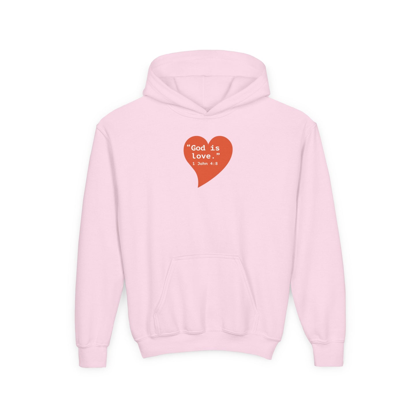 Youth Hoodie — 'I Am Loved' Red Heart Front & Back Comfort Sweatshirt