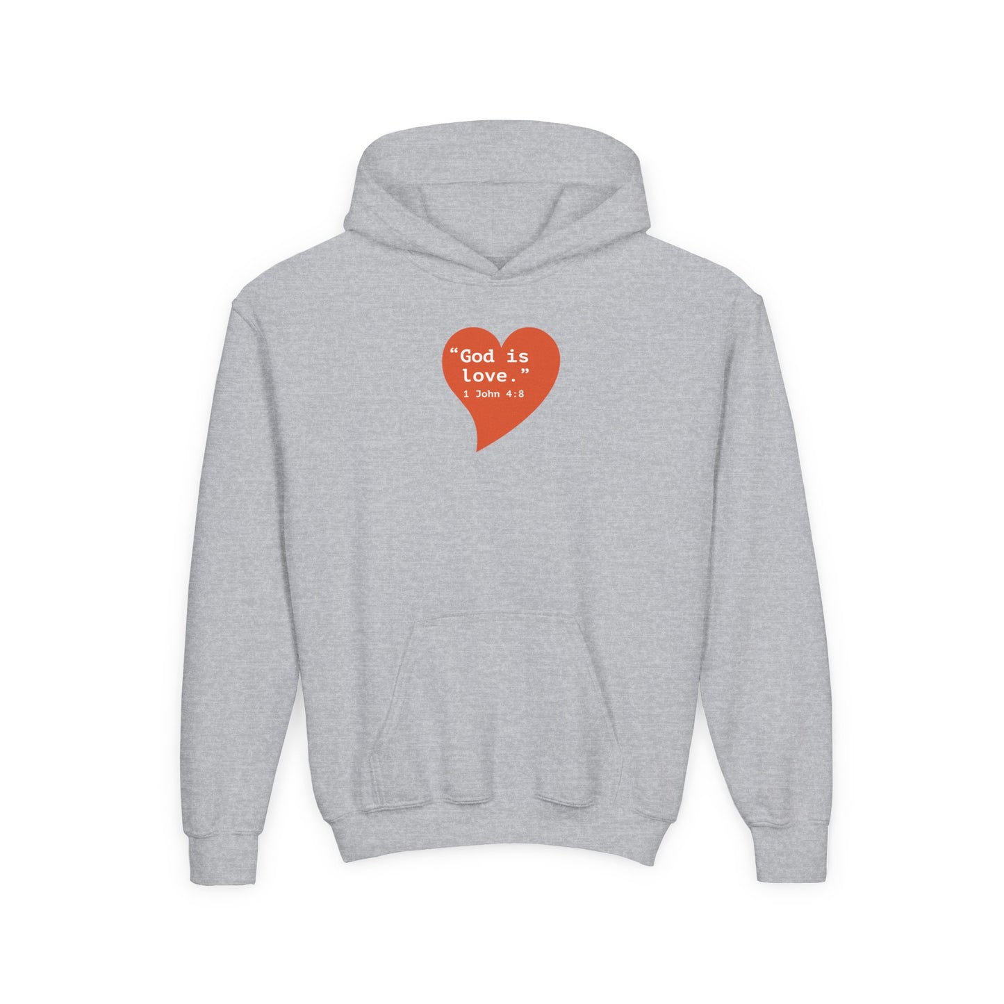 Youth Hoodie — 'I Am Loved' Red Heart Front & Back Comfort Sweatshirt