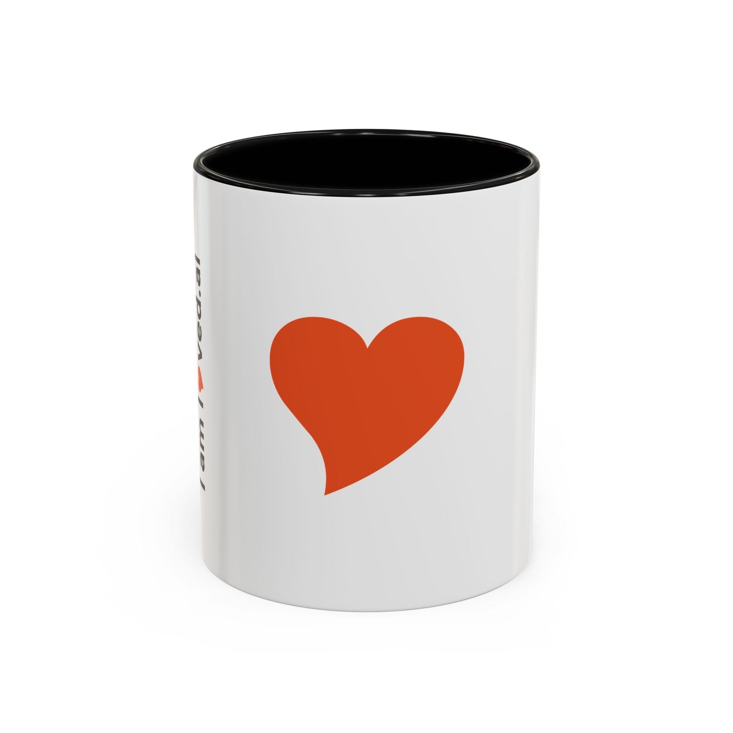I Love Vegan Accent Coffee Mug - 11oz & 15oz - Perfect Gift for Vegan Enthusiasts