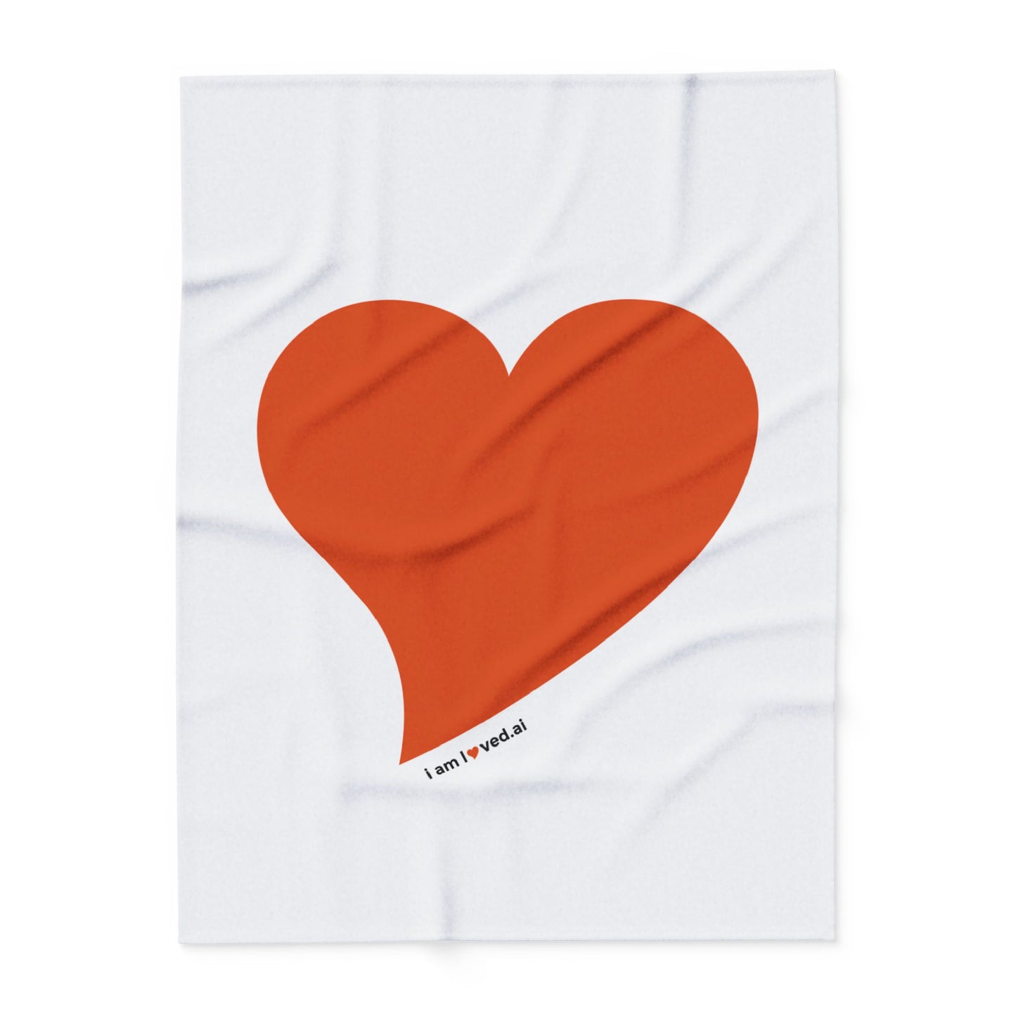 Cozy Arctic Fleece Blanket - 'I Am Loved' Heart Design