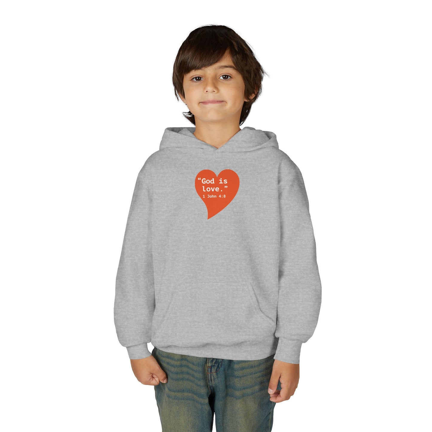 Youth Hoodie — 'I Am Loved' Red Heart Front & Back Comfort Sweatshirt