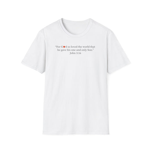 Christian John 3:16 Heart T-Shirt — Faith Scripture Tee - i am loved