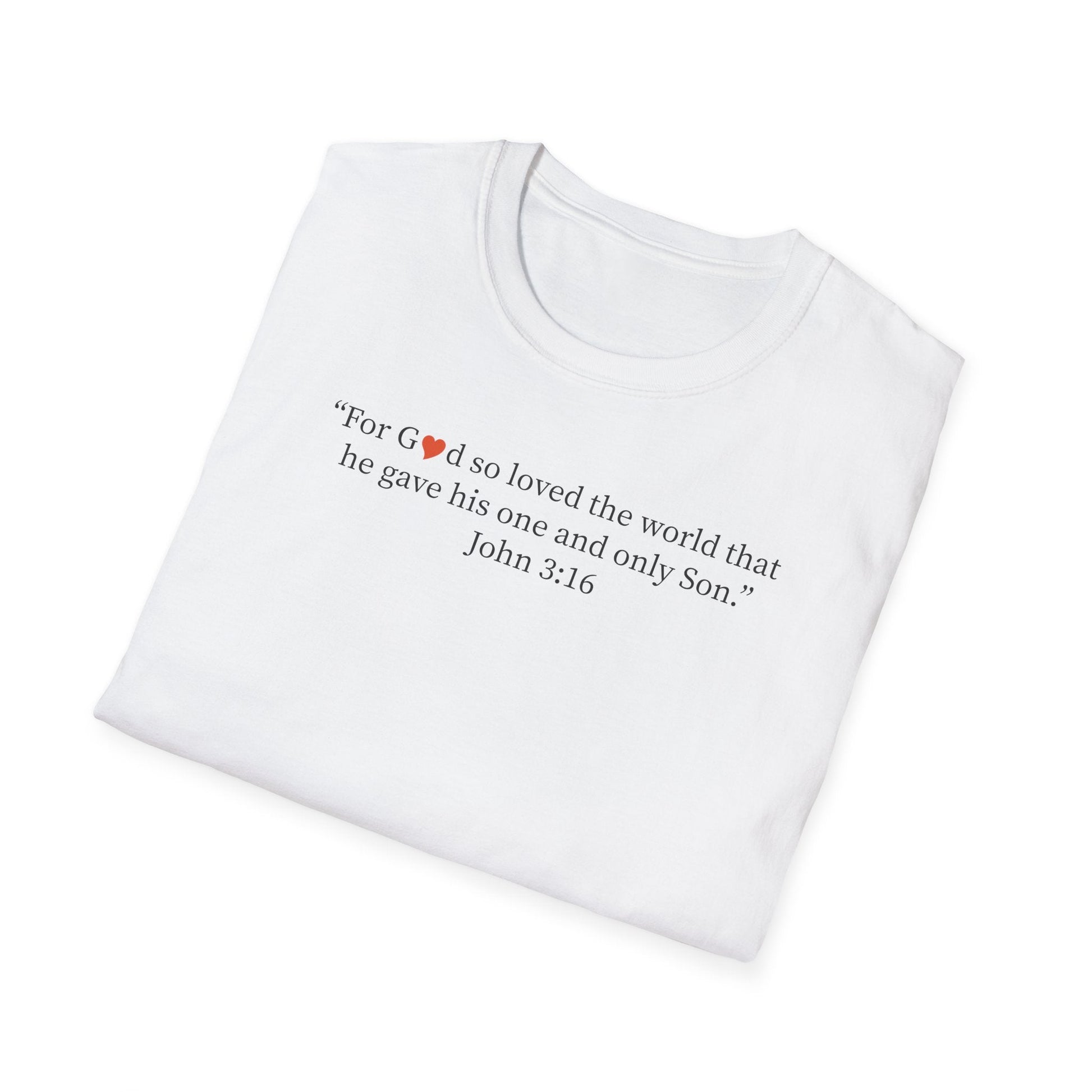 Christian John 3:16 Heart T-Shirt — Faith Scripture Tee - i am loved