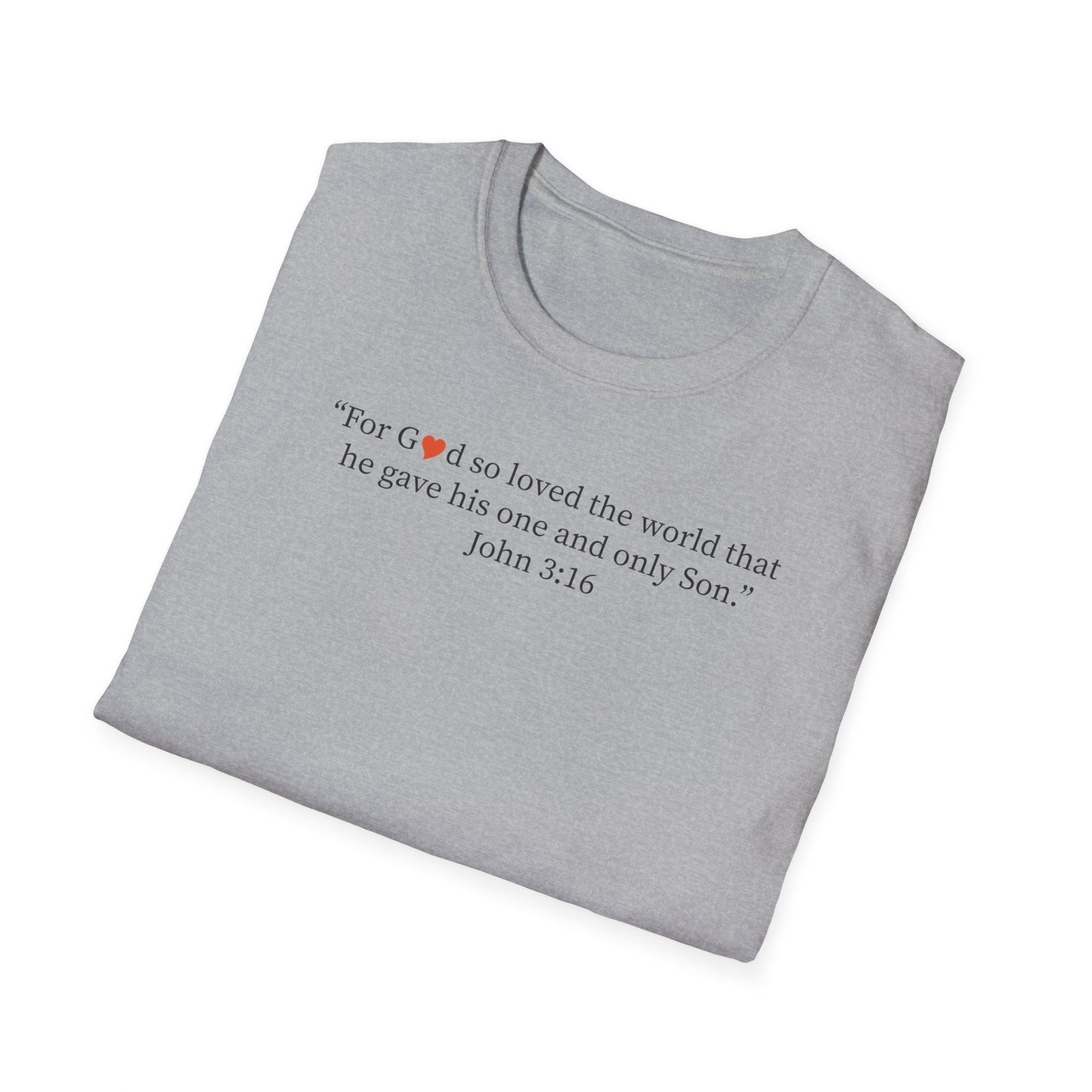 Christian John 3:16 Heart T-Shirt — Faith Scripture Tee - i am loved