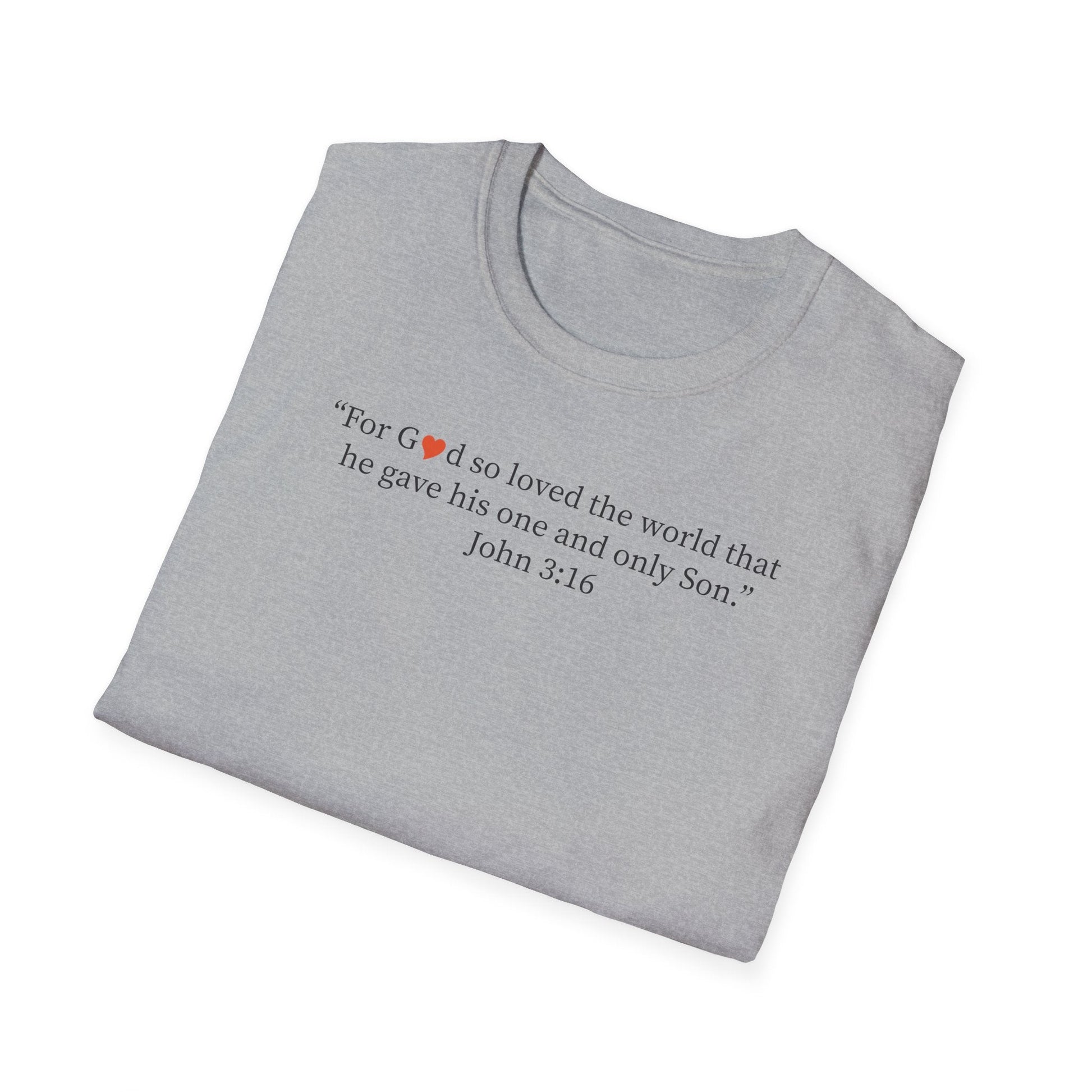 Christian John 3:16 Heart T-Shirt — Faith Scripture Tee - i am loved
