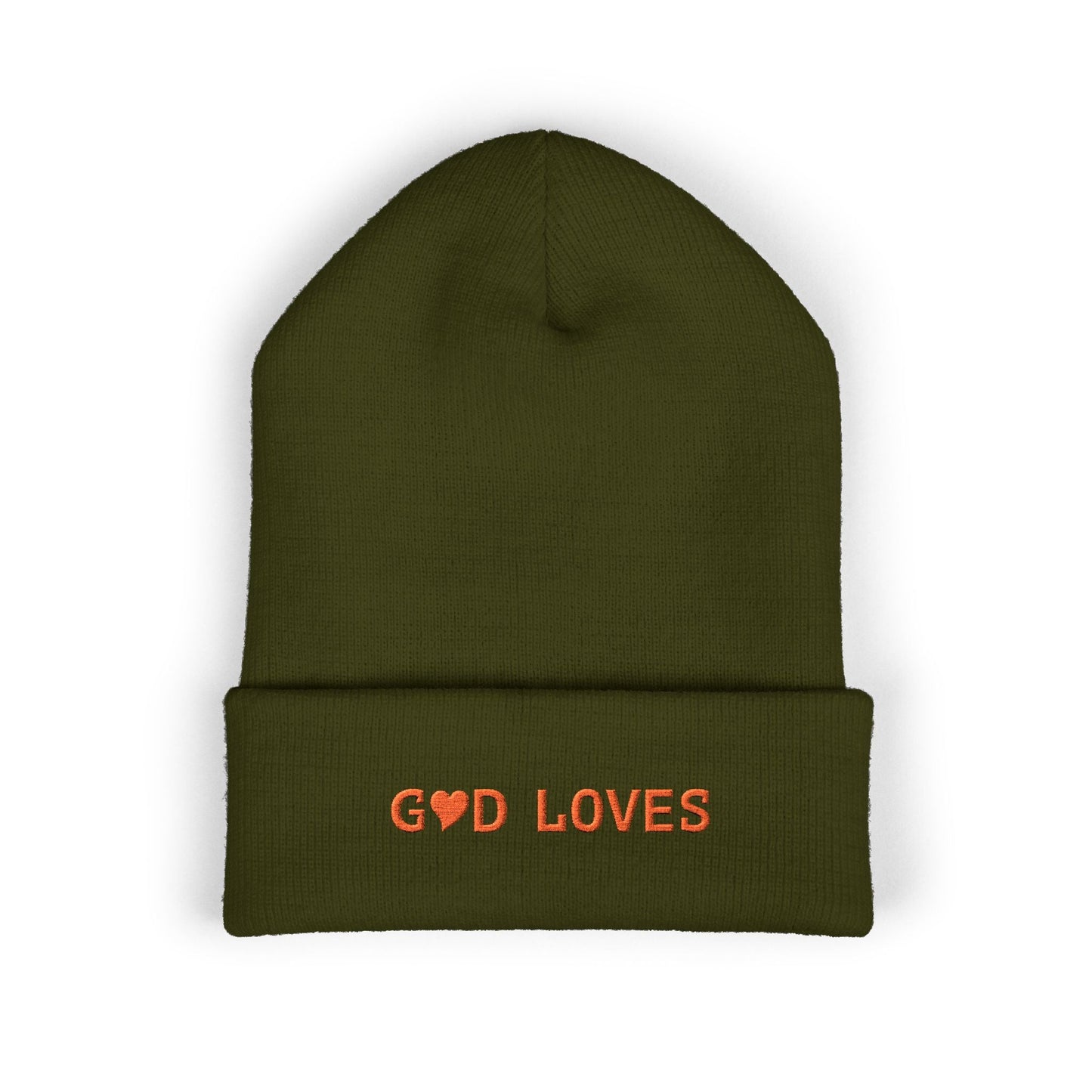 Embroidered 'God Loves' Heart Cuffed Beanie - i am loved