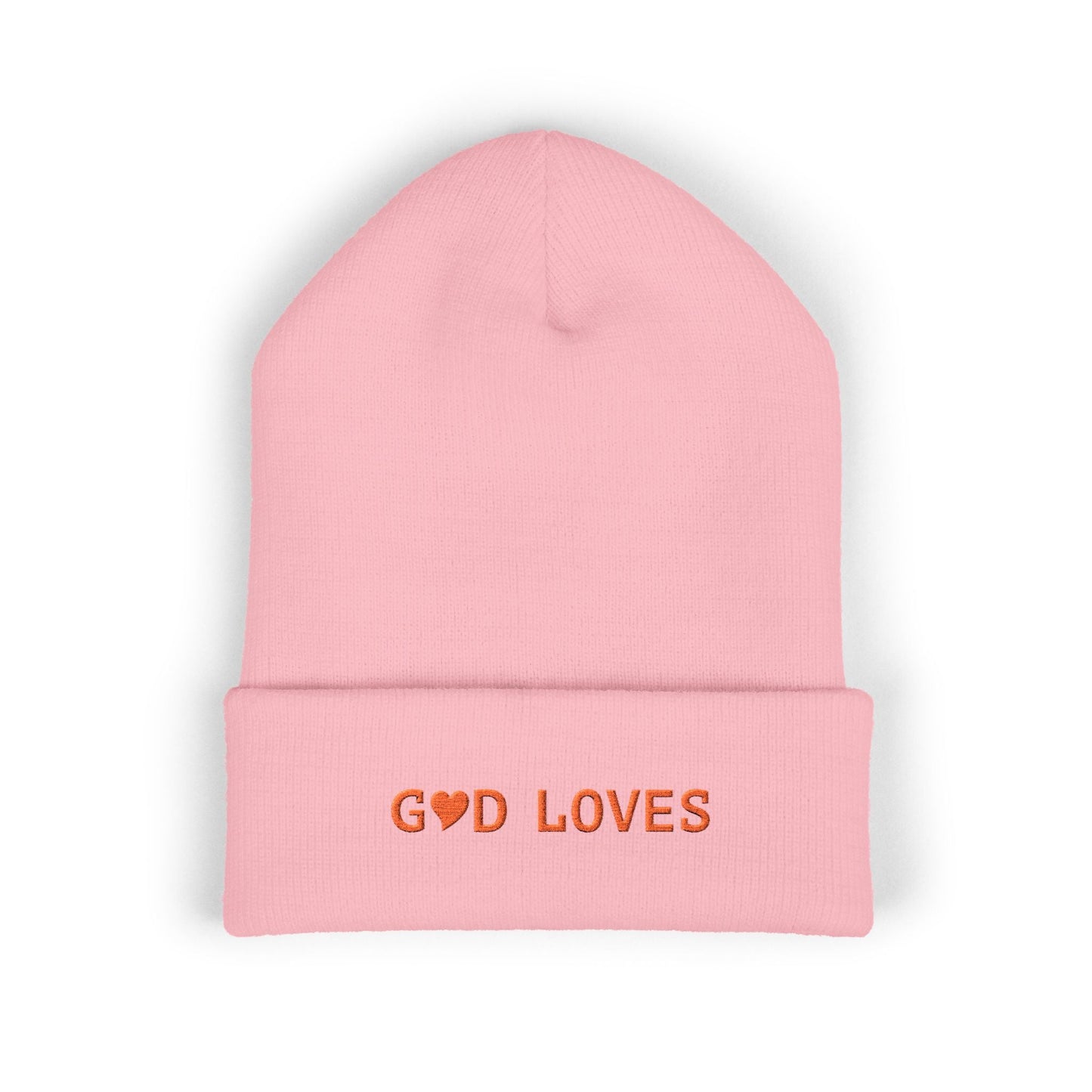 Embroidered 'God Loves' Heart Cuffed Beanie - i am loved