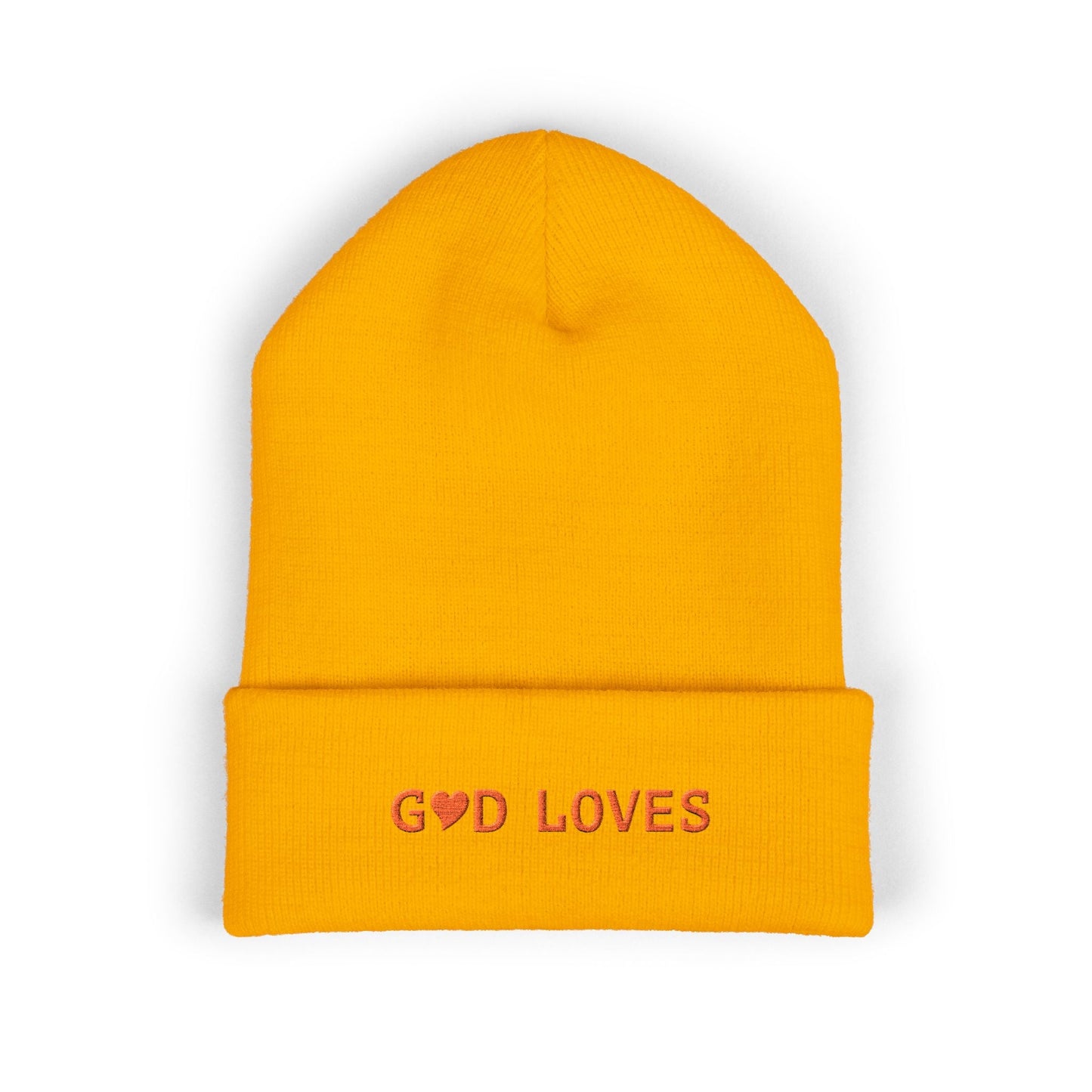 Embroidered 'God Loves' Heart Cuffed Beanie - i am loved