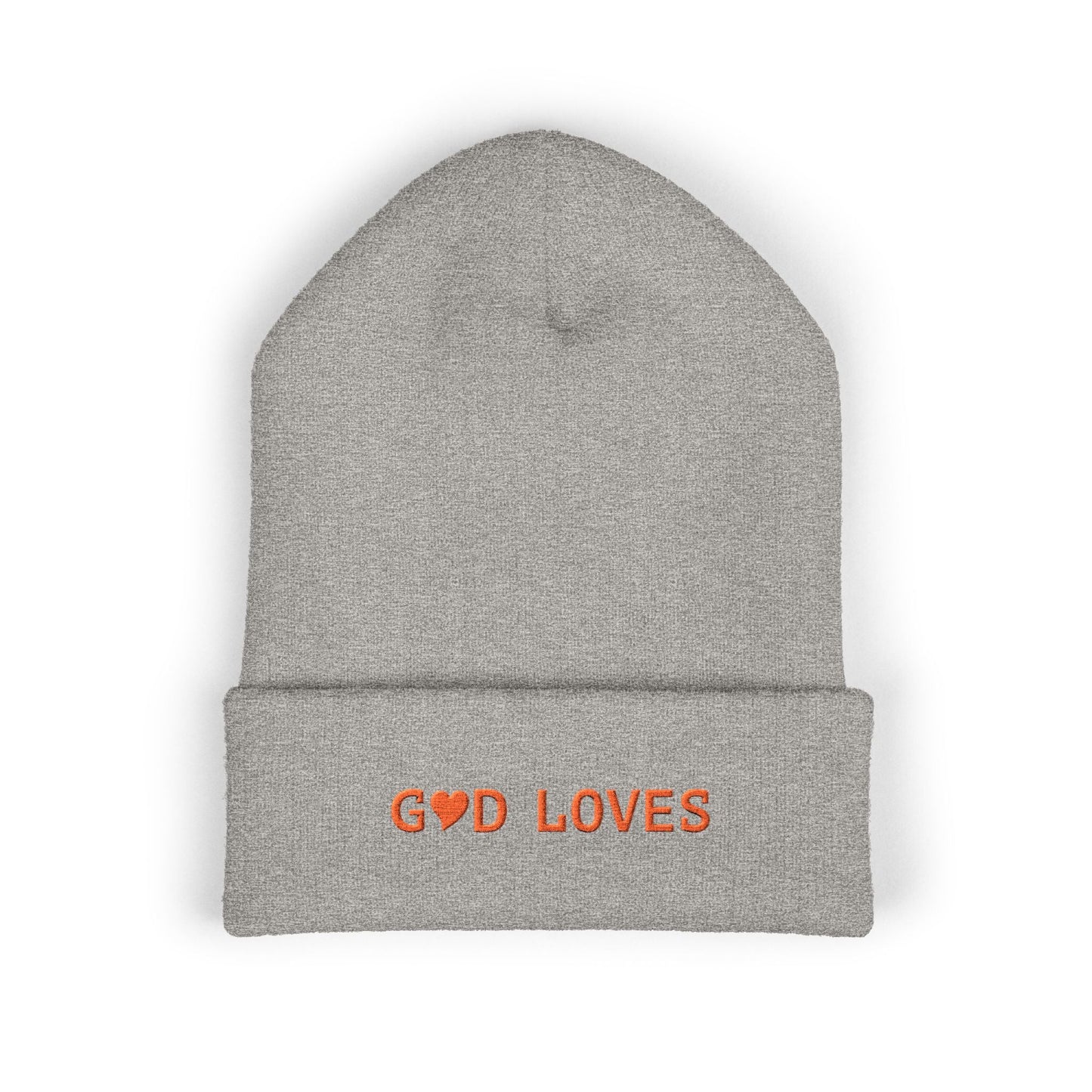 Embroidered 'God Loves' Heart Cuffed Beanie - i am loved