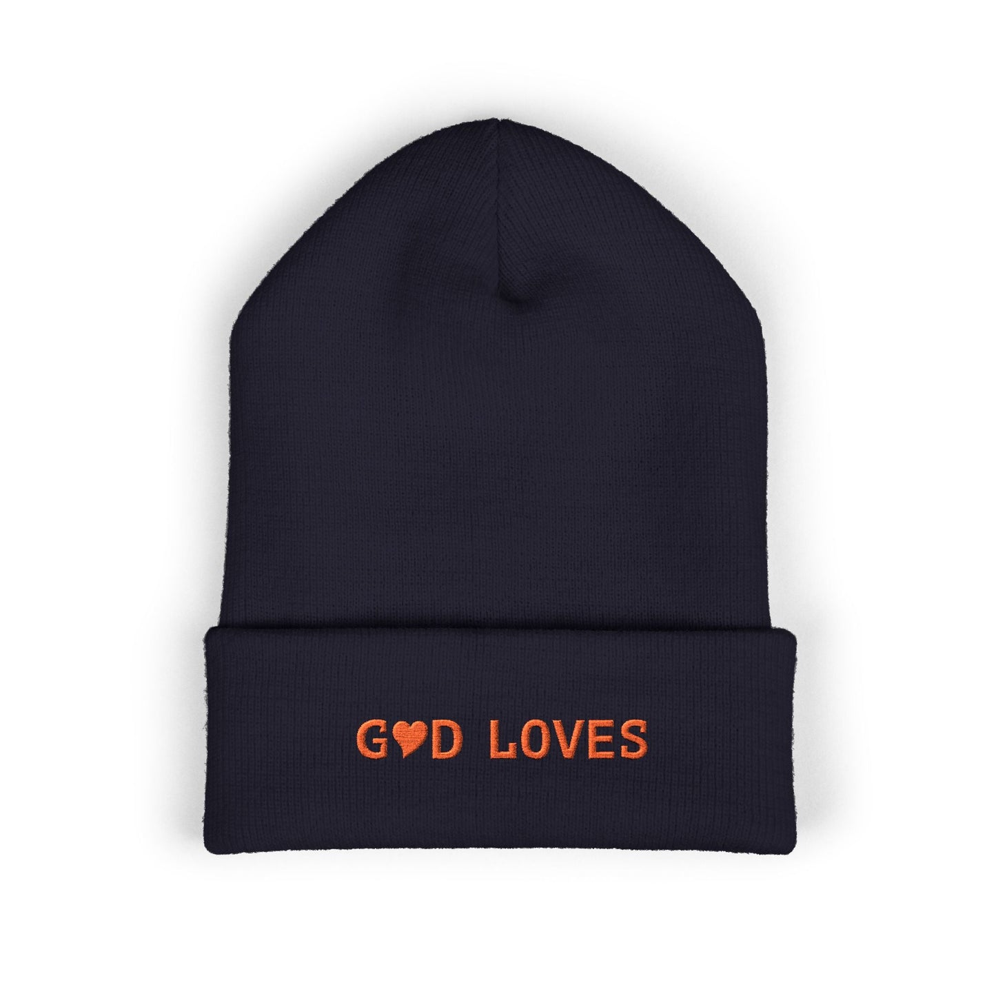 Embroidered 'God Loves' Heart Cuffed Beanie - i am loved
