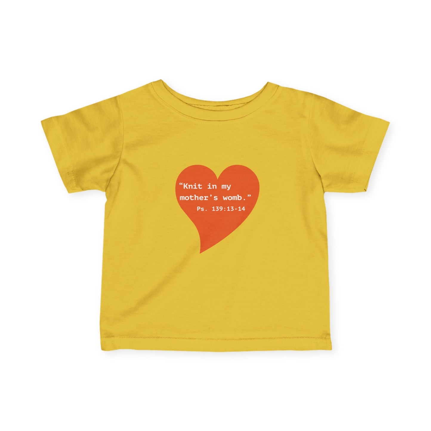 Infant Tee — Heart "Knit in my mother's womb" Baby Shirt - i am loved