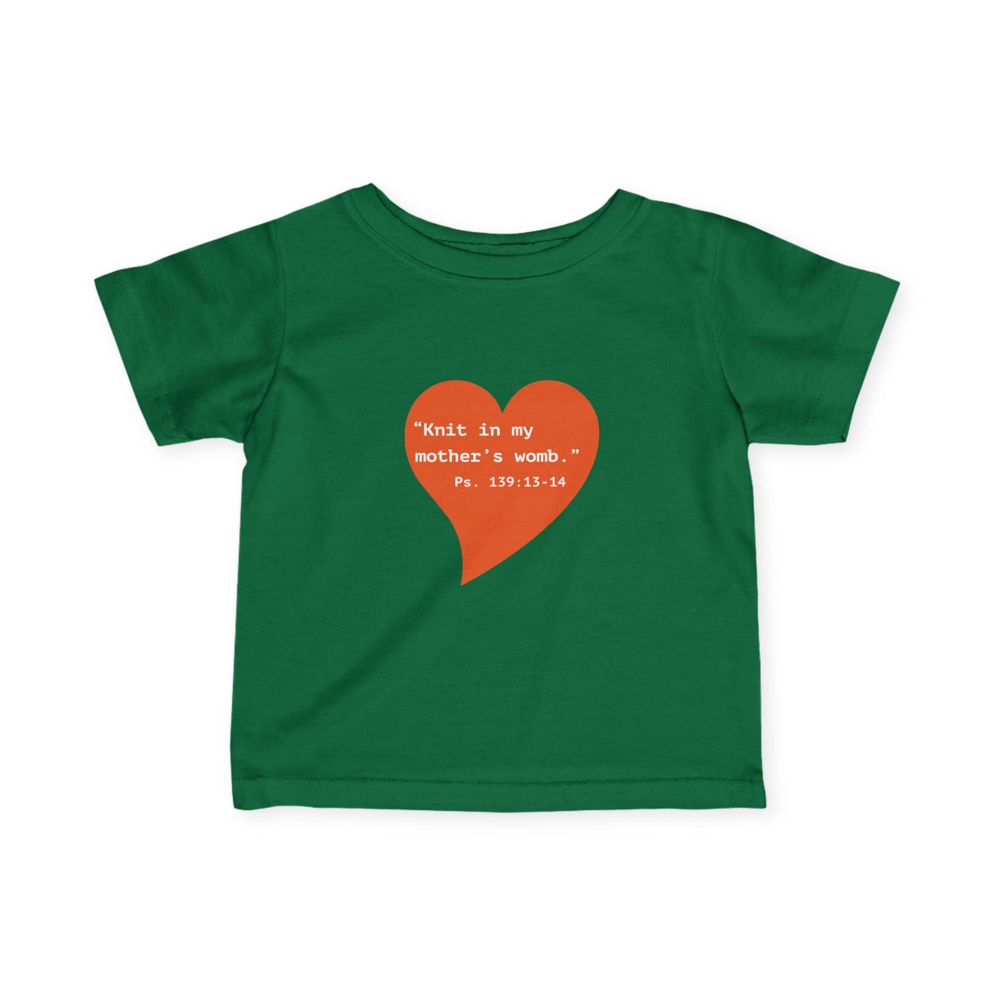Infant Tee — Heart "Knit in my mother's womb" Baby Shirt - i am loved