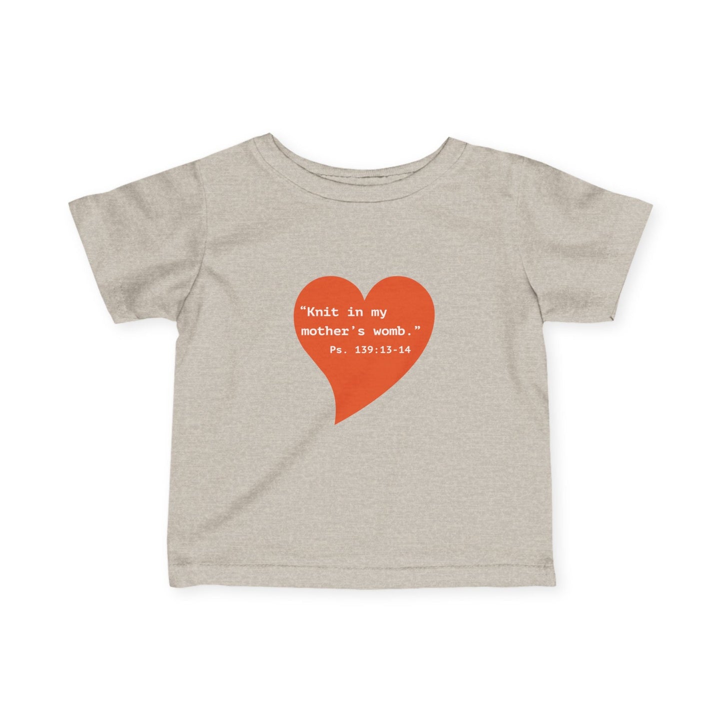 Infant Tee — Heart "Knit in my mother's womb" Baby Shirt - i am loved