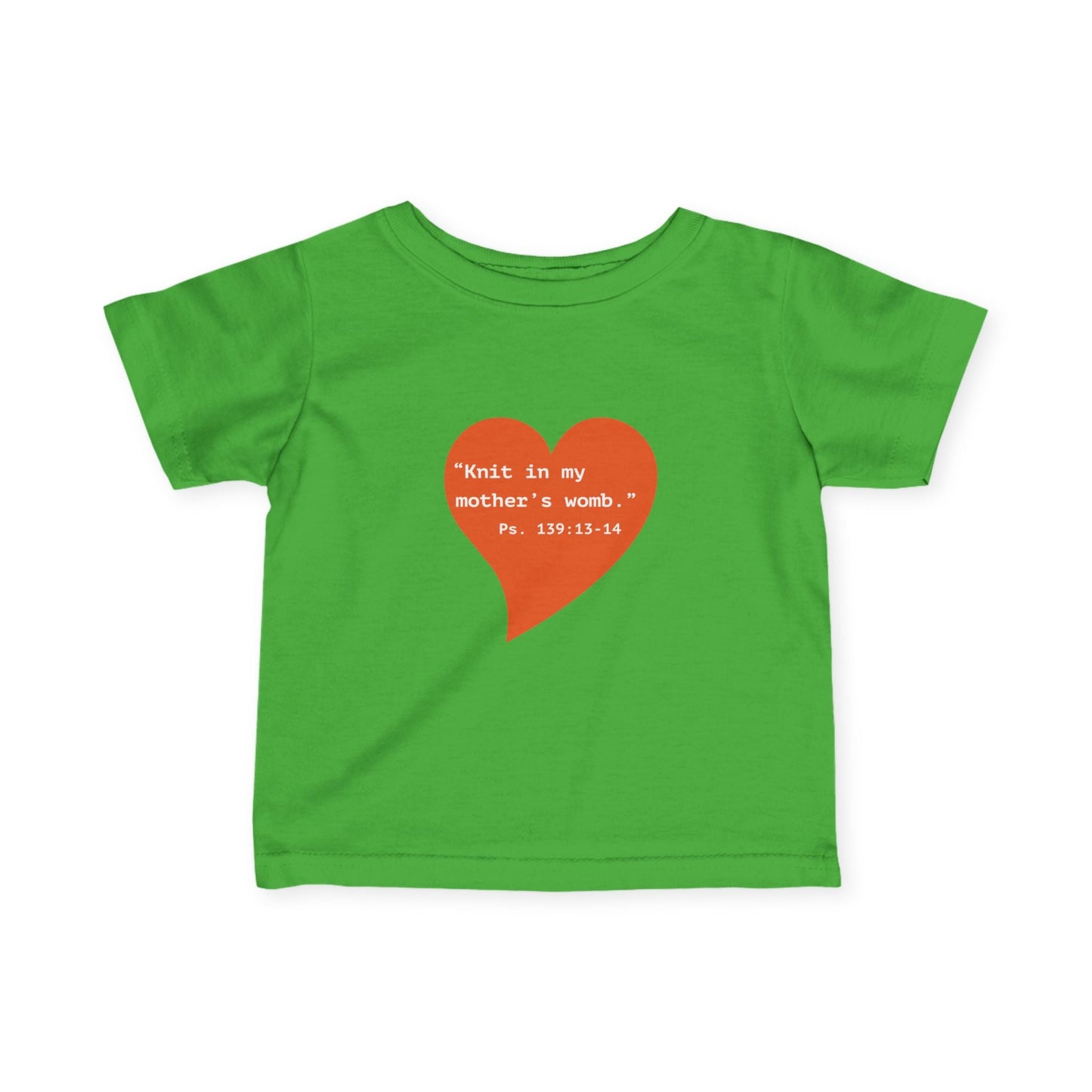 Infant Tee — Heart "Knit in my mother's womb" Baby Shirt - i am loved