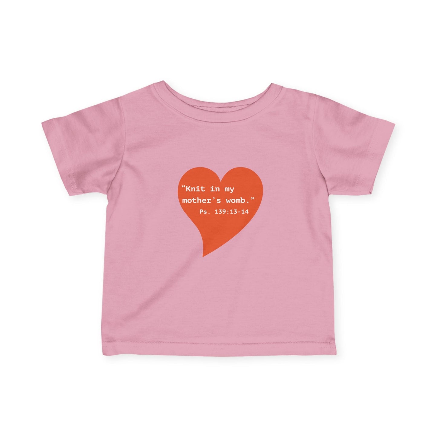 Infant Tee — Heart "Knit in my mother's womb" Baby Shirt - i am loved