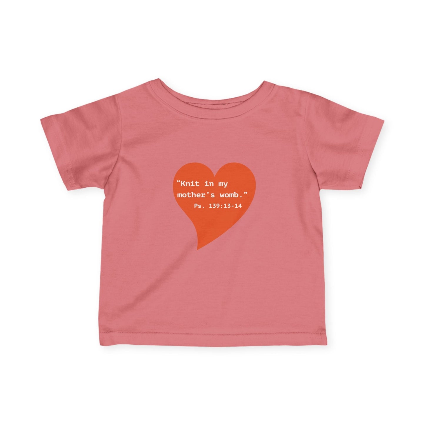 Infant Tee — Heart "Knit in my mother's womb" Baby Shirt - i am loved