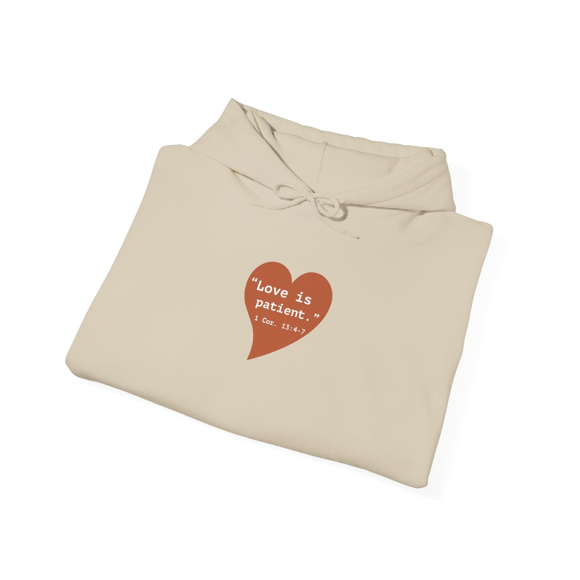 Love Is Patient Hoodie - 1 Corinthians 13:4 Christian Sweatshirt - i am loved