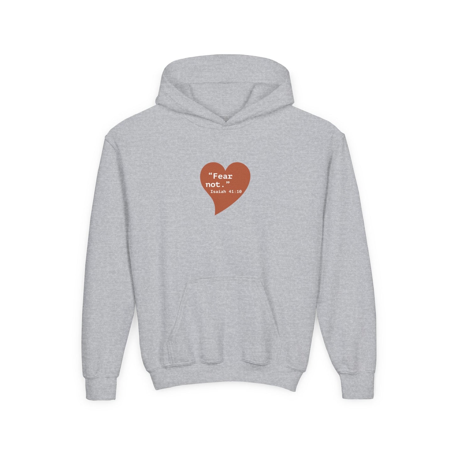 Youth Hoodie — 'Fear Not' Retro Heart Comfort Sweatshirt - i am loved
