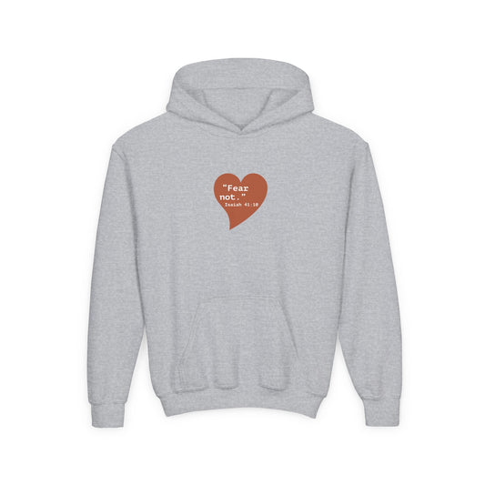 Youth Hoodie — 'Fear Not' Retro Heart Comfort Sweatshirt - i am loved