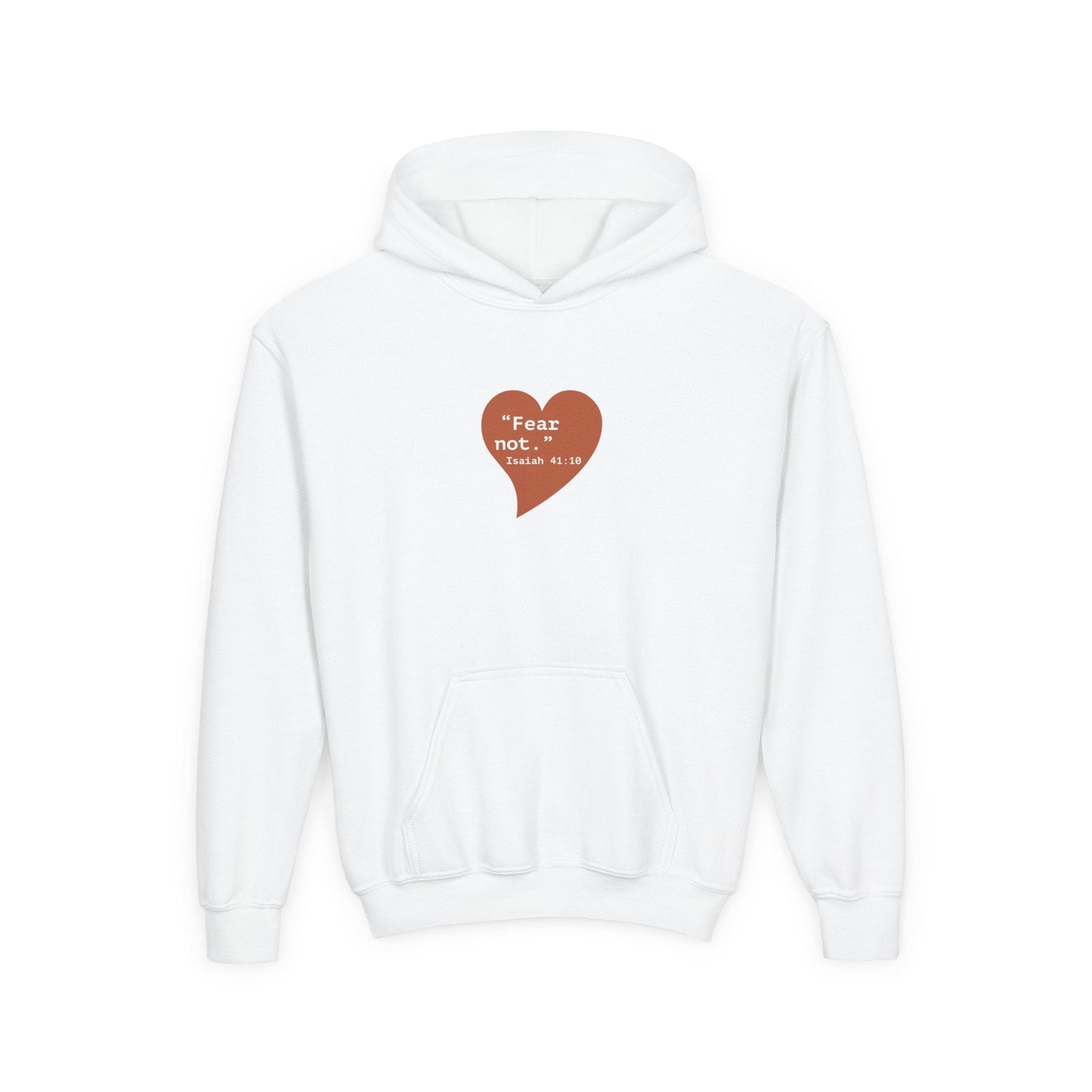 Youth Hoodie — 'Fear Not' Retro Heart Comfort Sweatshirt - i am loved