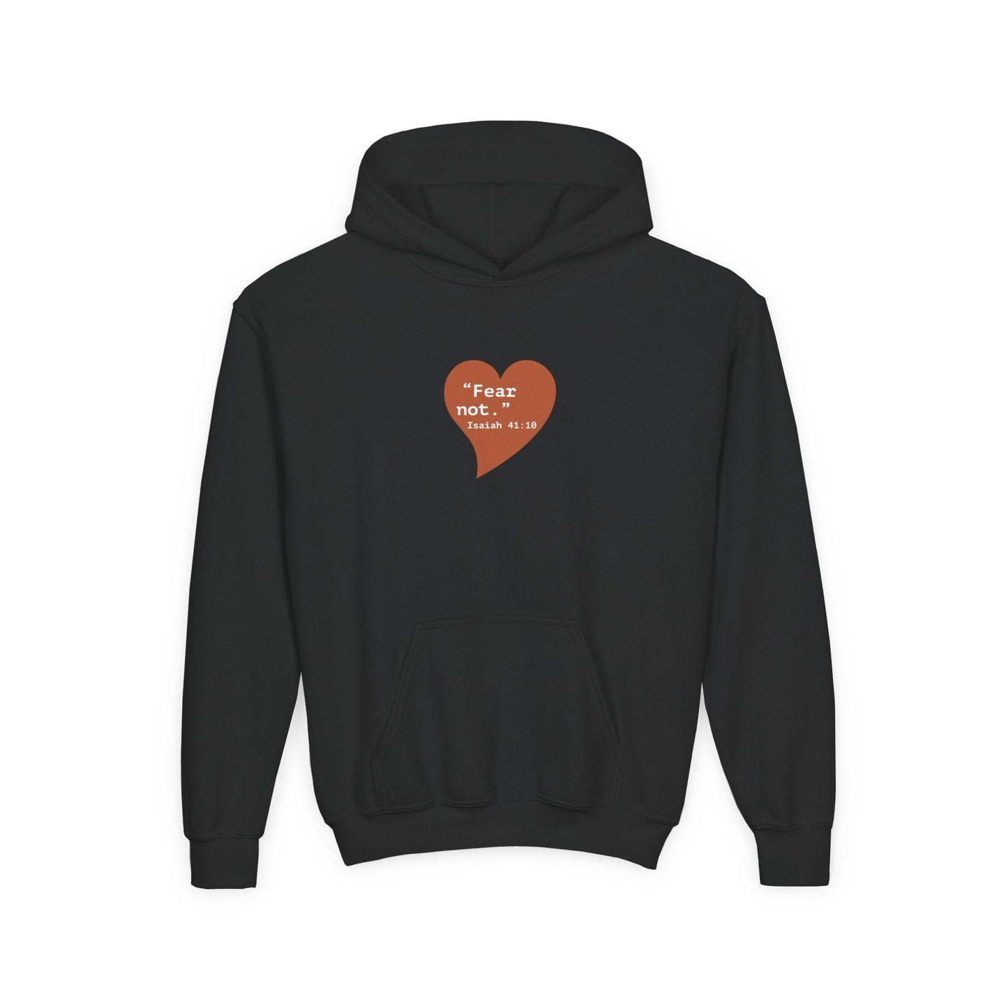 Youth Hoodie — 'Fear Not' Retro Heart Comfort Sweatshirt - i am loved