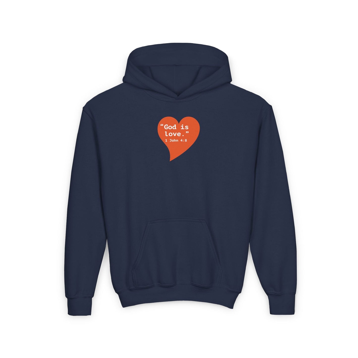 Youth Hoodie — 'I Am Loved' Red Heart Front & Back Comfort Sweatshirt - i am loved
