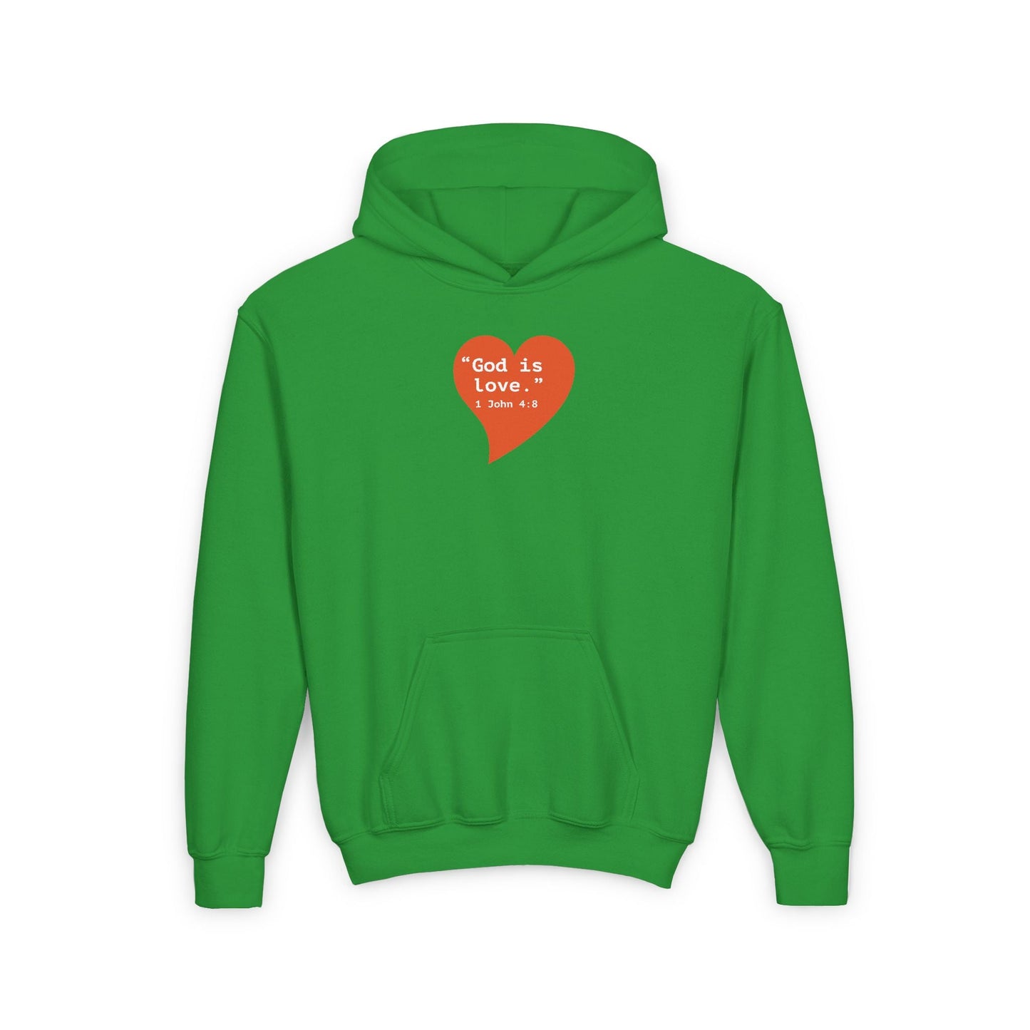 Youth Hoodie — 'I Am Loved' Red Heart Front & Back Comfort Sweatshirt - i am loved
