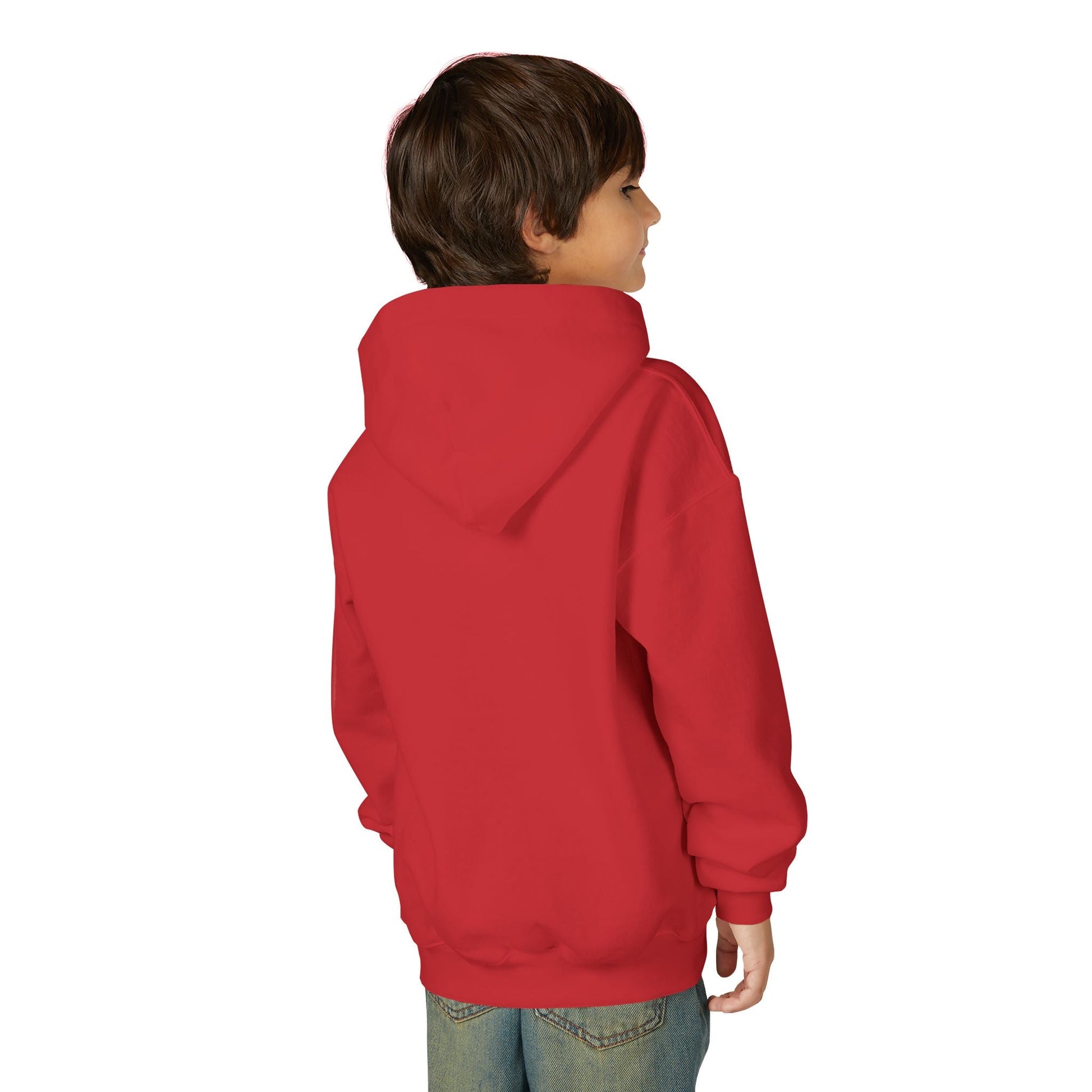 Youth Hoodie — 'I Am Loved' Red Heart Front & Back Comfort Sweatshirt - i am loved